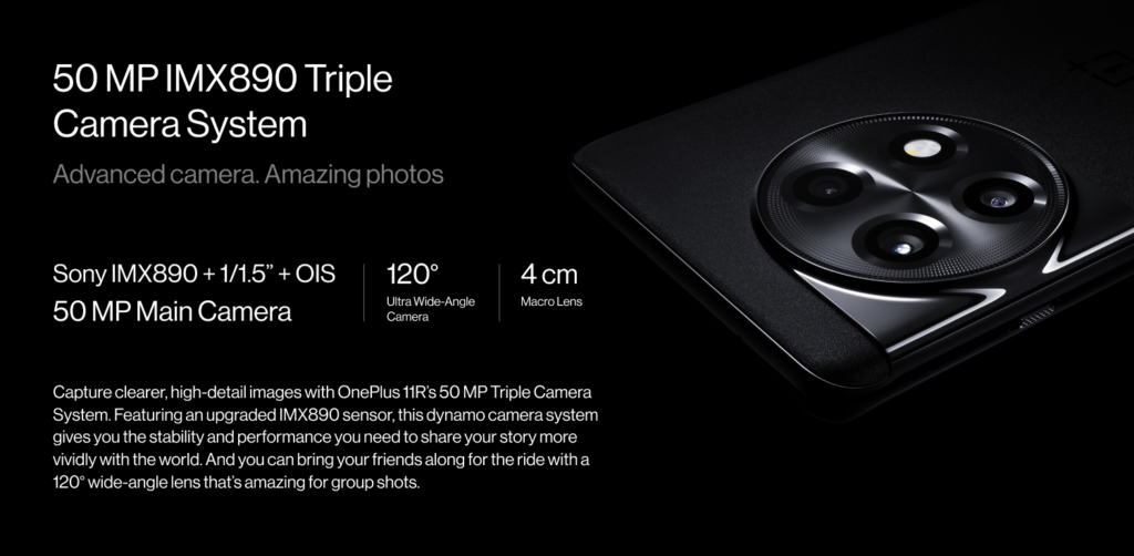 OnePlus 11R 5G 50 MP IMX 890 Triple Camera System